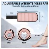 APEXUP 10lbsPair Adjustable Ankle Weights for Women and Men, Modularized Leg Weight Straps for Yoga, Walking, Running, Aerobics, Gym (Pastel Pink)