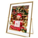 AhaGo Gold Floating Frame, 8×10 inches, Vertical, For Picture 7x9, 6x8, 5x7, Tabletop Photo Frames, Classy Gift For Christmas, New Year, Birthday or Wedding