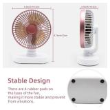 Small Oscillating Fan for Bedroom, 4000mAh Battery Powered Rechargeable Fan, 90° Vertical Manual and 120° Oscillating Desk Fan, 4 Speeds Air Circulator Fans, Quiet Table Fans for Home Office Travel