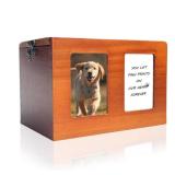 Pet Urns for Dog Cremation With Photo Frame - Wooden Box for Ashes, Cat Urns, Memory Box With Memorial Card