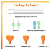 Vacuum Diamond Painting Pen Replacement Kit  2 Replacement Diamond Pens with Filters and Multiplacers (357 Heads)  Compatible with Most Vacuum Pens  Diamond Art Accessories