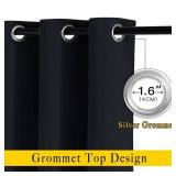 NICETOWN Black Out Curtains for Bedroom 84 inches Long - Light Reducing Thermal Insulated Solid Grommet CurtainsPanelsDrapes for Living Room (Set of 2, W52 x L84)