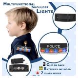 Tepsmigo Kids Police Officer Costume with Uniform, Recorder, Shoulder Lights - Halloween Role Play Kit for Boys and Girls Size L 130