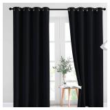 NICETOWN Black Out Curtains for Bedroom 84 inches Long - Light Reducing Thermal Insulated Solid Grommet CurtainsPanelsDrapes for Living Room (Set of 2, W52 x L84)