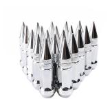 Osilly 20PCS M12x1.5 Car Wheel Lug Nuts with Pointed Cap, 60mm Height Aluminum Anti-Corrosion Automotive Wheels Rims Lug Nuts, Vehicle Cap Spiked Extended Tuner, Universal for SUV Truck RV?Silver?