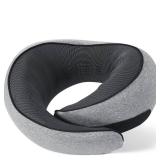 NOCRLG Travel Pillow, Travel Neck Pillow for Airplanes Car, 100percent Pure Memory Foam Travel Pillow, Sleeping Essentials for Long Flight 360° Head Support Degree Comfort and Breathability (Grey)