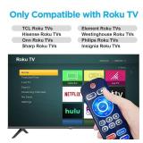 Replacement Backlit Remote Control for TCLHisenseSharpPhilipsOnnElementInsigniaWestinghouse Roku TV (NOT for Roku Stick or Box)