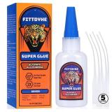 Super Glue Clear 30 g(1.06 oz.), Strong Fast Drying Waterproof Liquid Adhesive for Plastic, Metal, Wood, Rubber, Ceramic, Leather Repair,Rhinestone Jewelry, DIY Crafts
