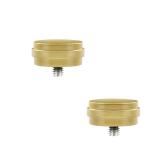 KAMANINA End Cap Replacement Finials for 34 or 58 Inch Curtain Rods, Warm Gold Drapery Rod Finials with M6 Standard Screws, Set of 2