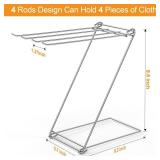 Kitchen Towel Holder Stand, 4-Arm Dish Towel Holder Countertop Towel Drying Rack for Bathroom, Free Standing Hand Towel Stand Washcloth Dish Cloth Drying Rack, Z-Shaped Folding Hanging Towel Bar Stand