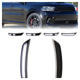 CYBORICH Dynamic LED Side Marker Lights for Dodge Durango 2021 2022 2023 2024 white 2-Row Sequential Front Bumper Marker Lamps, Smoked Lens 2PCS