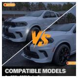 CYBORICH Dynamic LED Side Marker Lights for Dodge Durango 2021 2022 2023 2024 white 2-Row Sequential Front Bumper Marker Lamps, Smoked Lens 2PCS