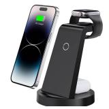 3 in 1 Charging Station for iPhone, Wireless Charger for iPhone 17 16e 16 15 14 13 12 11 X Pro Max and Apple Watch - Wireless Charging Station for AirPods 4 3 Pro