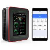 Professional 15-in-1 Air Quality Monitor with Smartphone APP - Dual Chip - Sensors Detect CO2, PM2.5PM10, HCHO, TVOC | Real-Time Alerts and Custom Thresholds | for Home, Car, Office, Plants, Pets