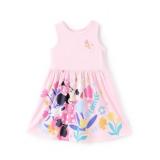 Disney Minnie Mouse Toddler Girl Dress Sweet Floral Pattern Casual Sundress Sleeveless Summer Outfit School Holiday Clothes Pink 5-6 Years