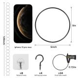 24 Pcs Chain Trellis for Climbing Plants, 120 Inch Long Metal Plant Trellis Indoor Outdoor, Garden Wall Vine Support Trellis, Plant Accessories for Ivy, Peonies, Circle Design Black