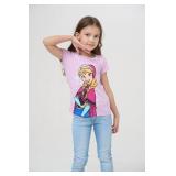 Disney Frozen Elsa, Anna, and Olaf Girls 4 Piece Short Sleeve T-Shirt for Toddler and Big Kids