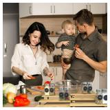 Derkniel 3 Tier Expandable Bamboo Spice Rack Cabinet Step Shelf Organizer for Kitchen Pantry Countertop Cupboard