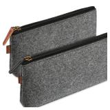 ProCase 2 Pack Pencil Case, Felt Pen Pouch Students Stationery Bag, Portable Desk Organizer with Double Zipper for School Office Supplies