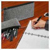 ProCase 2 Pack Pencil Case, Felt Pen Pouch Students Stationery Bag, Portable Desk Organizer with Double Zipper for School Office Supplies