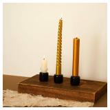 Suclain 20 Pieces 0.7 Inch Chime Candle Holder Small Candle Holders Ceramic Holder for Rituals, Spells, Vigil, Altar, Witchcraft, Wiccan Supplies(Black)