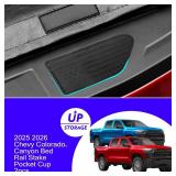 XXCIWP Bed Rail Stake Pocket Covers for 2023 2024 2025 2026 GMC Canyon and Chevy Colorado Rear Truck Tonneau Covers Made of ABS Material Wear Resistant Anti Rust 2024 Chevrolet Colorado Caps Rail-2pcs