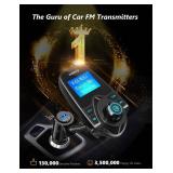 Nulaxy Car Bluetooth FM Transmitter 2024 Upgraded, 1.44\ Display Flexible Gooseneck, Handsfree Call Wireless Music Stereo Audio Player Radio Adapter Car Kit USB Phone Charger, TF SD Card AUX-KM18in