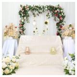 DUOBAO Aisle Runner for Wedding Ivory 15FTx4FT Sequins Indoor Outdoor Ceremonies Decor Carpet Runners Rugs Church Wedding Walkway Carpet (4FTx15FT)