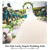 DUOBAO Aisle Runner for Wedding Ivory 15FTx4FT Sequins Indoor Outdoor Ceremonies Decor Carpet Runners Rugs Church Wedding Walkway Carpet (4FTx15FT)