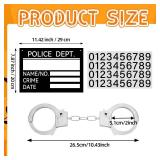 MorningRo 3 Pcs Halloween Prisoner Costume Accessories Include Fake Handcuff Prison ID Tag and Transfer Digital Sticker Criminal Outfit Jail Prop for Men Women Halloween Party No Included Clothes