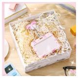 Geyoga Pink Bow Coquette Gifts Set Includes Horizontal ID Badge Holder and Retractable Badge Reel with Alligator Clip Funny Name Tag Card Holder for Worker Doctor Nurse Teacher Office Accessories