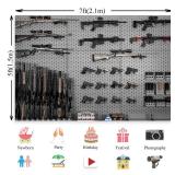 QICAIYUN Firearms Wall Background Gun Photography Backdrop Weapons Warehouse Photo Backdrop for Party Room Decoration Boy Portrait Photo Background Studio Props Banner 7x5 YUNBDJ536