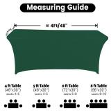 Fhberni Spandex Table Cover 4 ft. Fitted Polyester Tablecloth Stretch Table Cover Table Topper Open Back - Emerald Green