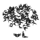 uxcell 200pcs Open Bead Tips Knot Covers, 1mm Metal Clamshell Crimp Fold-Over Calotte Ends Caps for DIY Bracelets Necklaces Crafts Jewelry Making, Black
