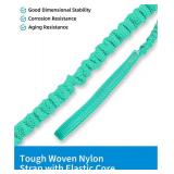 OCEANBROAD Kayak Paddle Leash with D-Ring Stretchable Bungee Strap Lanyard Rope for SUP Kayaking Boating Canoeing Fishing Pole Rod 4-7 Feet Teal 1 Pack