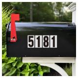 1.5 inch Self Adhesive Numbers for Mailbox, House Numbers, Reflective Mailbox Number, Trash Cans Number, for Outside, 60 PCS (BlackWhite)