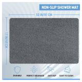 Hargiis Non Slip Bathtub Mat, Anti Slip Shower Mat, Quick Drying Bath Tub Mats, Foot Scrubber Mat, Anti Slip Mat for Tub, Floor, Bathroom, Home, Kitchen, Hotel (Grey 32\x17\in)in