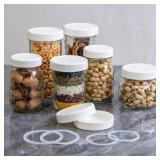 Jumterlee 9 Pack White Regular Mouth Mason Jar Lids with Silicone Rings, Plastic Mason Jar Lids,Plastic Canning Lids, Fit Ball,Kerr and More (White)