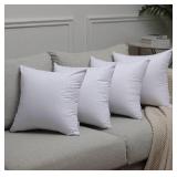 4 Pack Feather Proof Pillow Protectors 18x18 Waterproof Cover for Goose Down Square Throw Pillows