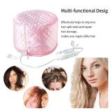 Hair Care Cap, 110V Yomagine Pink Hair Heat Treatment Cap, Deep Conditioning Heat Cap, Thermal Treatment Caps for Hair Spa, Beauty Steamer Nourishing Hat for Family Personal Care
