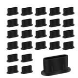 50 Pack Type C Anti Dust Plugs USB C Dust Cover Silicone USB C Dust Plug Type-C Charging Port Protector Compatible with iPhone 15 Samsung Galaxy S20 S21 S22 S23 Pixel MacBook USB C Cover Cap (Black)