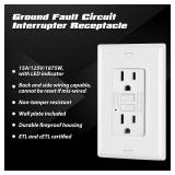 ELECTECK 5 Pack GFCI Outlets 15 Amp, Non-Tamper Resistant, Decor GFI Receptacles with LED Indicator, Ground Fault Circuit Interrupter, Wallplate Included, ETL Listed, White