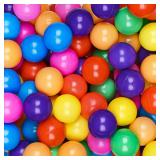 Hovenlay Ball Pit Balls Phthalate Free BPA Free Crush Proof Plastic - 7 Bright Colors in Reusable Play Toys for Kids with Storage Bag