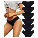 ALL OF SHE Womens Underwear Cotton Hipster Panties Breathable Sexy Cheeky Stretch Soft Ladies Bikini Underwear 6 Pack L