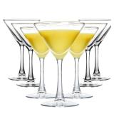 CYUFU Martini Glasses Set of 7, Classic Clear Cocktail Glasses Set for Espresso Martini, Cosmopolitan, Manhattan, Housewarming, Engagement Party Gift, 6 Ounce Capacity