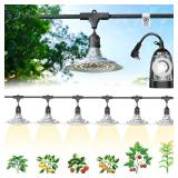 EVERYGROW Outdoor Grow Lights with Timer, Full Spectrum Greenhouse Grow Lights with Timer For Outdoor Plants, IP65 Waterproof String Grow Light Outdoor, UL Certified Daisy Chain LED Grow Light, 21.3FT