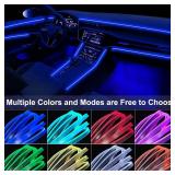 Interior Car LED Strip Lights APP Control, 5 in 1 RGB 16 Million Colors Ambient Lighting Kit with 236 inches Fiber Optic, Music Mode Inside Car Lighting Decorations