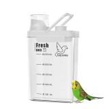 SQUSIMEI 3 Qt2.8 L Bird Seed Storage Container with Lids Airtight Measuring Cup, Bird Seed Dispenser Pet Food Container Are Used to Store Bird Food, Chicken Feed BPA Free (2.8L, White)