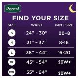 Depend Night Defense Adult Diapers, Incontinence and Postpartum Bladder Leak Underwear for Women, Disposable, Overnight, Extra-Large, Blush, 20 Count, Packaging May Vary