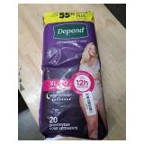 Depend Night Defense Adult Diapers, Incontinence and Postpartum Bladder Leak Underwear for Women, Disposable, Overnight, Extra-Large, Blush, 20 Count, Packaging May Vary